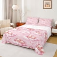 thumbnail image 1 of Erosebridal Cartoon Pig Pattern Bed Sheets,Dreamy Princess Pink Loves King Sheets For Girls 4 Pieces, 1 of 6