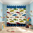 thumbnail image 1 of Erosebridal Cartoon Race Car Blackout Curtains, Colorful Window Curtains Pack of 2 (38x45 Each), Cream White, 1 of 5