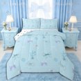 thumbnail image 1 of Erosebridal Cartoon Ribbon Bow Tie Full Size Comforter Sets 3 Pieces for Kids Girls,Teens Chic Floral Strawberry Bedding Sets,Super Cozy Room Decor, 1 of 6