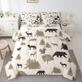 thumbnail image 1 of Erosebridal Cartoon Rustic Bed in a Bag King size, Bear Fox Print Bed Set, Kawaii Animal Decor, 7pcs, 1 of 5