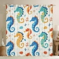 thumbnail image 1 of Erosebridal Cartoon Seahorse Curtains and Drapes (38x45), Seashell 30%-50% Blackout Curtains for Bedroom, Marine Coral Curtains for Living Room, Window Curtains Bedroom Decorative, 1 of 6