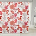 thumbnail image 1 of Erosebridal Cartoon Seahorse Shower Curtain 72x78, Sealife Bathroom Curtain 72x78, Ocean Coral Decor, Waterproof, 1 of 5