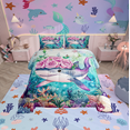 thumbnail image 1 of Erosebridal Cartoon Shark Comforter Sets Twin Size, Pink Rose Comforters & Duvets, Colorful Coral Reversible Duvet Insert, Lightweight Room Decoration, 2-Piece, 1 of 8