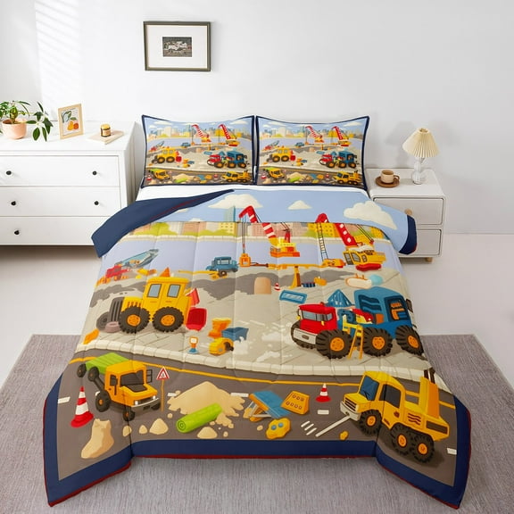Erosebridal Cartoon Truck Bedding Sets with Comforter , Tractor Comforters & Duvets, Car Theme Room Decor