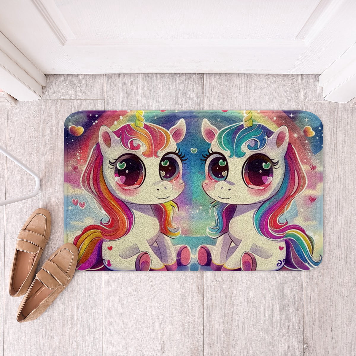 Erosebridal Cartoon Unicorn Bathtub Mat 16x24,Bling Rainbow Bath Rug ...