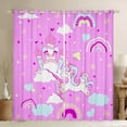 thumbnail image 1 of Erosebridal Cartoon Unicorn Curtains Pack of 2 (42Wx63L),Rainbow Castle 30%-50% Black Out Curtains,Dreamy Princess Curtains for Living Room,Animal Room Decorative, 1 of 6