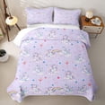 thumbnail image 1 of Erosebridal Cartoon Unicorn Girls Twin Quilt Set,Dreamy Princess Style Rainbow Twin Coverlet Set For Kids,2-Piece, 1 of 7