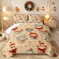 thumbnail image 1 of Erosebridal Cartoon Winter Snowman Twin Quilt Set 2 Pieces,Happy Xmas Twin Coverlet Set,Khaki,1 Bedspread and 1 Pillowcase, 1 of 7
