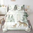 thumbnail image 1 of Erosebridal Cartoon Wolf Bedding Sets Queen Size, Jungle Tree Branches Comforter Sets with Sheets, Super Cozy 7 Pieces, 1 of 5