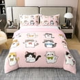 thumbnail image 1 of Erosebridal Cat 100% Cotton Comforter Cover Queen, Cartoon Animals Bedding Queen Size, Pet Theme Decor, Reversible（No Comforter）, 1 of 6