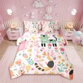 thumbnail image 1 of Erosebridal Cat Bedding Set Full Size Cat Flower Comforter Set With Sheets7 piece Cats Leaf Print Bed in a Bag for Cute Kitten Green Yellow Pink Bed Set with Comforter,Sheets,Pillowcases, 1 of 5