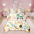 thumbnail image 1 of Erosebridal Cat Bedding Set Twin Size Cat Flower Comforter Set With Sheets7 piece Cats Leaf Print Bed in a Bag for Cute Kitten Green Yellow Bed Set with Comforter,Sheets,Pillowcases, 1 of 5