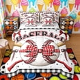 thumbnail image 1 of Erosebridal Checkered Bow Baseball Bedding Comforter Set, Kawaii Sport Full Bedding Set for Girls and Boys 7-Piece, 1 of 5