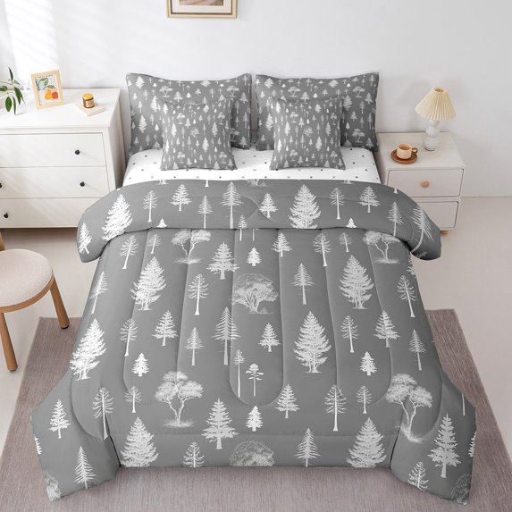 Erosebridal Botanical Tree Bedding Sets Twin Size,Green Wheat Comforter Sets with Sheets,Breathable Reversible Bed in a Bag Twin size,Teenager Bedroom Decor,7pcs