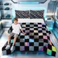 thumbnail image 1 of Erosebridal Checkered Flag King Size Comforter Sets, Racing Comforters King Size, Holographic Checkered, Black Reversible 3pcs 1 Comforter and 2 Pillowcases, 1 of 6