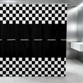 thumbnail image 1 of Erosebridal Checkered Flag Shower Curtain 72Wx72L, Racing Bathroom Curtain, Black White Checkered, 1 of 5