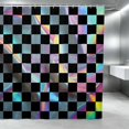 thumbnail image 1 of Erosebridal Checkered Flag Shower Curtain 72Wx84L, Racing Bathroom Shower Curtain, Holographic Checkered, 1 of 5