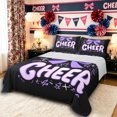 thumbnail image 1 of Erosebridal Cheerleader Bow Tie Full Size Sheets 4-Piece for Teens,Girls Gymnastics Cheer Team Bed Sheets,Luxury Bedroom Decor, 1 of 5