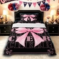 thumbnail image 1 of Erosebridal Cheerleader Bow Tie Twin Sheet Sets 3pcs for Teens,Girls Gymnastics Cheer Team Bedding,Microfiber Bedroom Decor, 1 of 5