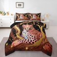 thumbnail image 1 of Erosebridal Cheetah Bedding Sets King with Comforter, Twinkling Stars Duvet Insert, Orange Black Decor, 1 of 7