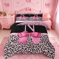 thumbnail image 1 of Erosebridal Cheetah Letter N Monogram Queen Comforter Set,Fashion Leopard Printed Bedding Comforter Set For Girls Kids,Black Reversible,3 Pieces, 1 of 7