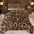 thumbnail image 1 of Erosebridal Cheetah Pattern Letter S Queen Comforter Set,Chic Leopard Printed Bedding Comforter Set For Girls Teens,Reversible Black 3 Pieces, 1 of 7