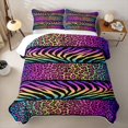 thumbnail image 1 of Erosebridal Cheetah Print Bed Spread Queen for Girls, Pink Purple Queen Coverlet Set, 3 Pieces, 1 of 7