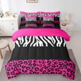 thumbnail image 1 of Erosebridal Cheetah Print Bed in a Bag Full size, Hot Pink Bed Set, Farmhouse Animal Decor, Reversible 7 Pieces, 1 of 5