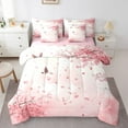 thumbnail image 1 of Erosebridal Cherry Blossom Bedding Sets Twin Size,Spring Garden Comforter Sets with Sheets,Sakura Room Decorative,Reversible,Breathable,7-Piece, 1 of 5
