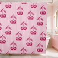 thumbnail image 1 of Erosebridal Cherry Shower Curtain 72Wx78L Rose Bath Curtain, Rose Cherry, 1 of 5