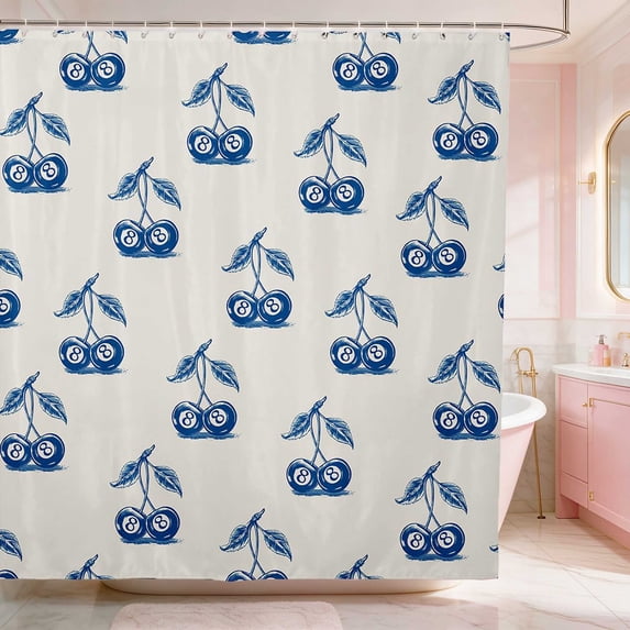 Erosebridal Cherry Shower Curtain 72Wx78L Sky Bath Curtain, Sky Cherry