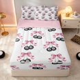 thumbnail image 1 of Erosebridal Cherry Zipper Twin Comforter Sets with Fitted Sheet and 2 Pillowcases Blush Zipper Bedding Set, Blush Cherry, Pink Reversible, 1 of 7