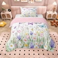 thumbnail image 1 of Erosebridal Chic Butterfly Twin Comforter Sets for Girls, Colorful Flower Bedding Set, Pink Reversible, 2pcs, 1 of 6