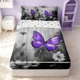 thumbnail image 1 of Erosebridal Chic Butterfly Zipper Full Size Comforter Sets with Fitted Sheet and 2 Pillowcases, Girls Animal Zipper Bedding Set, Polka Dots Reversible, Monochrome Violet, Polka Dots Reversible, 1 of 7