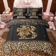 thumbnail image 1 of Erosebridal Chic Cheetah Print Bedding Comforter Set, Personalized Initial B Full Bedding Set, Black Brown, Black Reversible 7 Pieces, 1 of 6