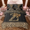 thumbnail image 1 of Erosebridal Chic Cheetah Print Bedding Comforter Set, Personalized Initial Z Full Bedding Set, Black Brown, Black Reversible 7 Pieces, 1 of 6