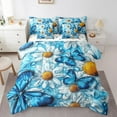 thumbnail image 1 of Erosebridal Chic Daisy Bed in a Bag King Size,Dreamy Blue Butterfly Bed Set,Botanical Flower Bedding King Size For Girl,Microfiber Bedroom Decor Reversible,7 Pieces, 1 of 6