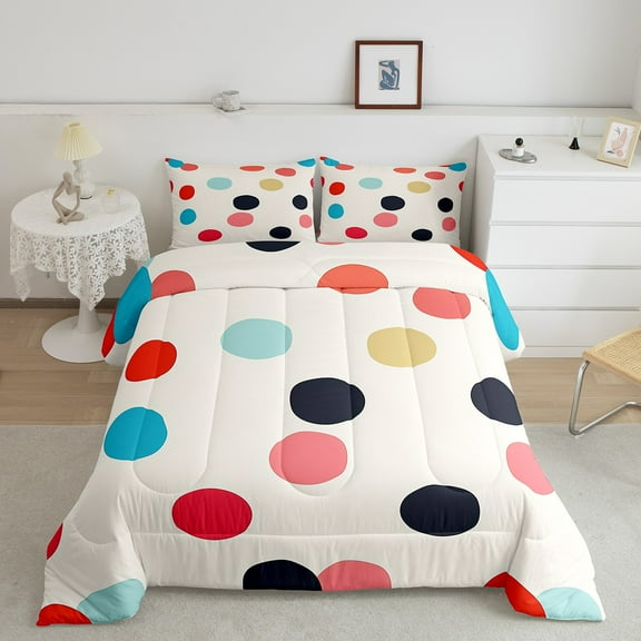 Erosebridal Chic Dot Bedding Sets Twin with Comforter, Polka Dots Duvet Insert, Teens, Reversible 2 Pieces