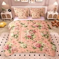 thumbnail image 1 of Erosebridal Chic Flower Twin Bedding Sets for Female, Pink Bedding Comforter Set, Pink Reversible, 7pcs, 1 of 5