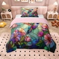 thumbnail image 1 of Erosebridal Chic Hummingbird Twin Comforter Sets for Girls, Pink Flower Floral Bedding Set, Pink Reversible, 2pcs, 1 of 6