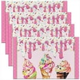 thumbnail image 1 of Erosebridal Chic Ice Cream Placemats Set of 4,Princess Sweets Dressert Table Mats for Dining Table Set of 4,Pink Plaid Place Mats Set of 4 for in Door Dinning For Teenagers,Super Cozy Room Decoration, 1 of 4