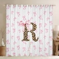 thumbnail image 1 of Erosebridal Leopard Blackout Curtain Set of 2,Brown Letter R Bow,52x84 Each, 1 of 7