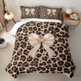 thumbnail image 1 of Erosebridal Chic Leopard Print Twin Quilt Set,Light Brown Bowknot Print Twin Coverlet Set For Bow Lovers,2-Piece, 1 of 7