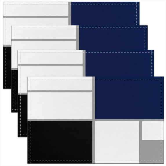 Erosebridal Chic Minimalism Place Mats Set of 4 for in Door Dinning, Abstract Square Table Place Mats for in Door Dining, Modern Fashion Decor