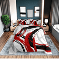 thumbnail image 1 of Erosebridal Chic Minimalst Bedding Full Comforter Set, Red Geometric Down Comforter, Abstract Ombre Decor, Microfiber 3pcs, 1 of 4