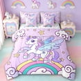 thumbnail image 1 of Erosebridal Chic Unicorn Bedding Sets Twin Size,Cartoon Rainbow Comforter Sets with Sheets,Multicolor Stars Bed in a Bag Twin Size For Girls,Breathable Room Decoration Reversible,7-Piece, 1 of 7