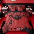 thumbnail image 1 of Erosebridal Chicago Bedding Sets Twin Size,Basketball Sports Comforter Sets with Sheets,Red Black Splashing Ink Bed in a Bag Twin Size,Ultra Soft Room Decor Reversible,7-Piece, 1 of 7