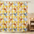 thumbnail image 1 of Erosebridal Chicken Shower Curtain 72Wx72L for Boys Girls, Yellow Gingham Waterproof Bathroom Curtain, 1 of 5