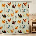 thumbnail image 1 of Erosebridal Chicken Shower Curtain 72Wx78L for Girls, Farm Garden Waterproof Bath Curtain, 1 of 5