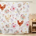 thumbnail image 1 of Erosebridal Chicken Shower Curtain 72Wx78L for Girls, Floral Bouquet Waterproof Bath Curtain, 1 of 5